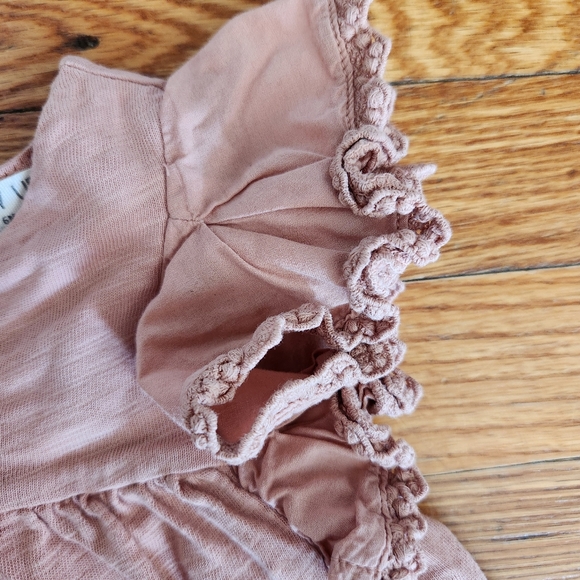 Play Up Swing Flutter Sleeve Eyelet Pink Top 6M Baby Girl - Picture 2 of 6